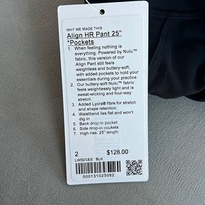 New Black Lululemon Align 25” Leggings with pockets